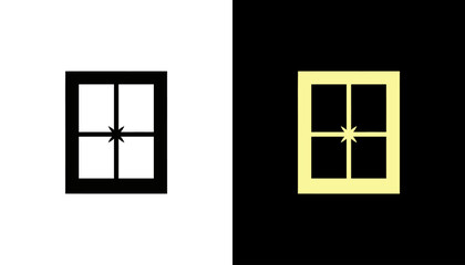 Minimalist illustration of two contrasting windows, one black and one white, showcasing design simplicity