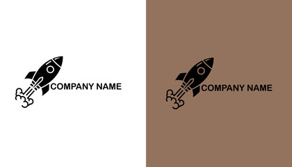 Rocket icon symbolizing innovation, with a sleek design on contrasting backgrounds, suggesting creativity