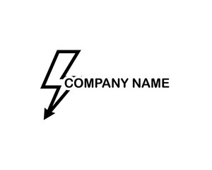 Simple lightning bolt logo design with company name, emphasizing energy and power themes