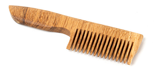 Wooden hair comb with natural wood grain