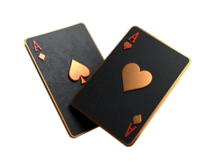  Luxury Poker and Blackjack Aces with Metallic Gold Accents Isolated on Transparent Background