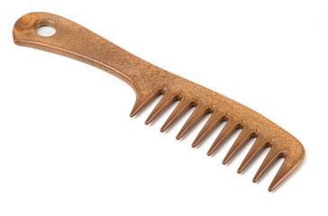 Brown wide tooth comb for detangling hair