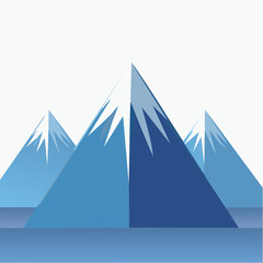 Abstract mountain peaks illustration with snowy caps on a white background