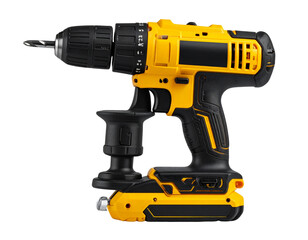 High-Resolution Black and Yellow Power Drill PNG