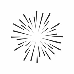 Abstract radial burst design with radiating lines on a white background