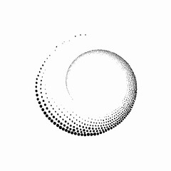 Abstract spiral design with dotted pattern on white background