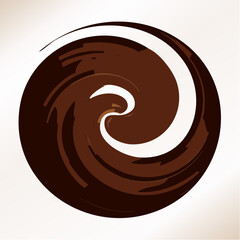 Abstract swirl pattern in shades of brown and white on a neutral background