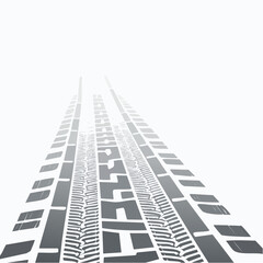 Abstract tire tracks on white background vector illustration
