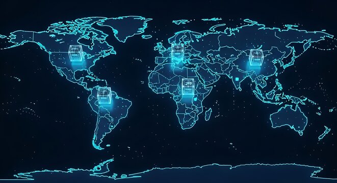 Global network connections digital data transfer across the world map futuristic technology background for business and communicat