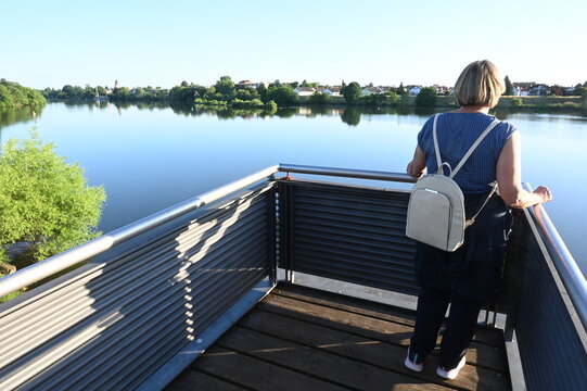 Aussichtsplattforn am Neckar bei Ladenburg