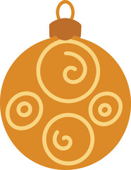 Glittering gold swirl Christmas ornament for elegant festive home decoration