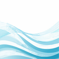 Abstract blue wave design on white background creative modern art style