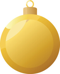 Single golden bauble with metallic shine elegant festive illustration