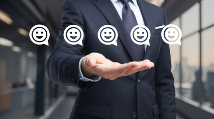 Businessman Presenting Positive Customer Feedback