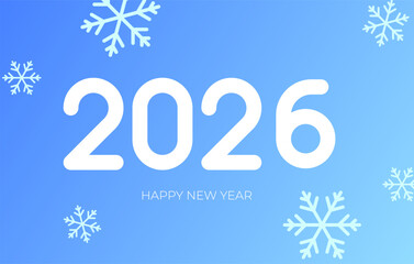 New Year 2026 poster design with minimalistic numbers