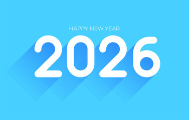New Year 2026 poster design with minimalistic numbers with shadows