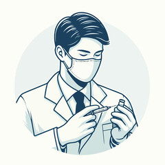 Illustration of a doctor preparing an injection