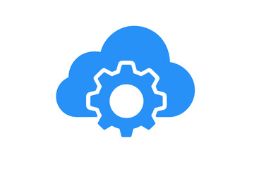 Cloud computing settings gear icon concept for digital services