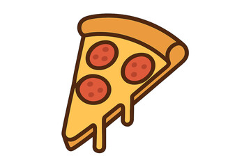 Single slice of pepperoni pizza with dripping melted cheese