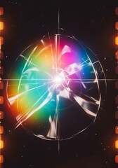 Prismatic Sphere - A Burst of Light and Color in Abstract Form.