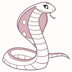 Fototapeta premium Illustration of a stylized cobra snake, symbol of wisdom and power.