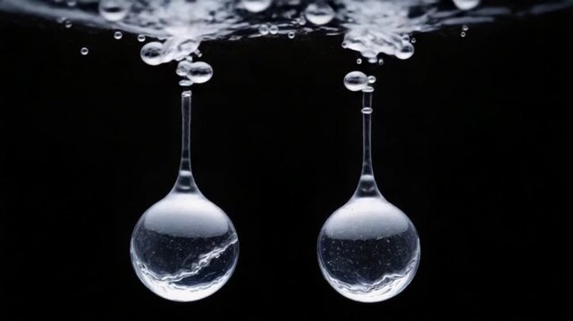 Captivating Water Droplets - A High-Speed Glimpse into Liquid Dynamics and Fluid Mechanics.