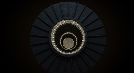 Fototapeta premium Spiral Staircase Descending into Darkness