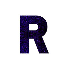 Purple Glitter Letter R