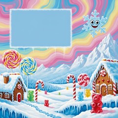 Whimsical Winter Wonderland - A Sweet Escape to a Candy-Coated Landscape.