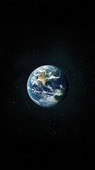 Obraz premium This detailed oil painting captures the Earth as viewed from space, showcasing its vibrant oceans and diverse continents while conveying a poignant message about global warming