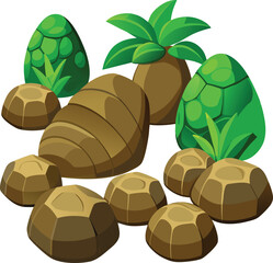 Jungle reals tick stone on a white background