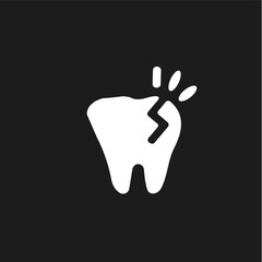Tooth decay icon logo flat vector design