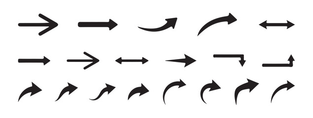 Arrow icon set. black arrows icons. Vector illustration eps 10
