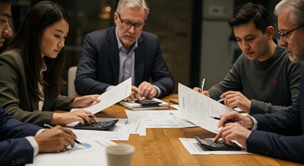 Business people meeting reviewing documents