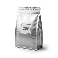 Silver Product Sample Pouch - Mockup for Branding and Packaging.