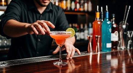 Bartender Crafting a Cocktail with Precision and Flair.