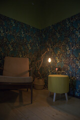 Cozy Interior with Lamp and Armchair