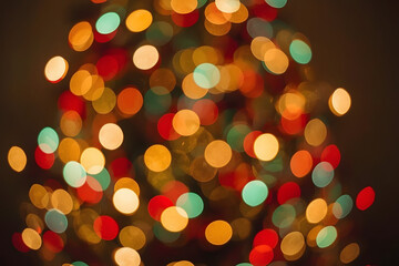 Obraz premium Vibrant Abstract Background of Festive Bokeh Lights