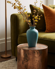 golden vase on the table