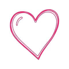 Pink Heart Outline - Symbol of Love and Affection.