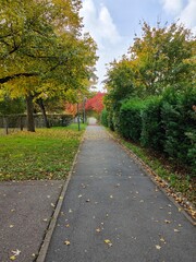 Footpath in autumn in France