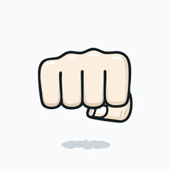 Cartoon fist illustration hand symbol for power strength and action