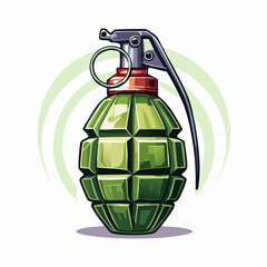 Cartoon grenade illustration isolated on white background vector graphics