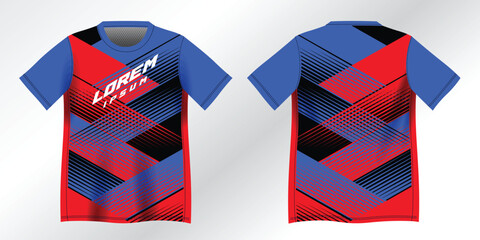abstract red and blue background pattern for sport jersey design mockup