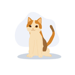 a cute orange and cream cat sitting calmly in a flat minimalist style great for pet lovers animal illustrations and playful creative projects