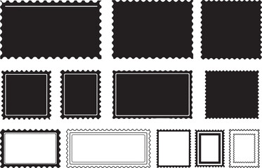 Set of stamps silhouette