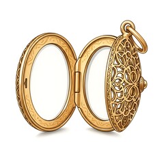 Ornate Gold Locket - A Timeless Keepsake for Cherished Memories.