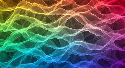Abstract Rainbow Flowing Gradient Wave Pattern, Serene Swirling Motion