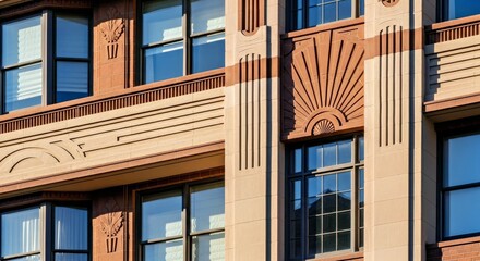 Obraz premium Timeless Art Deco Apartment: Geometric Architectural Feature in Soft Light (2)