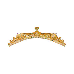 Fototapeta premium Ornate Golden Tiara with Multicolored Gemstones 